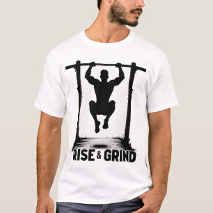 Rise & Grind Intense Calisthenics Pull-Up Silhou T-Shirt
