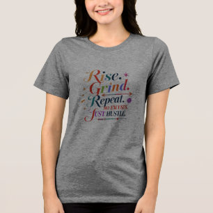 Rise. Grind. Repeat. – Hustle Hard Star Heart Tee