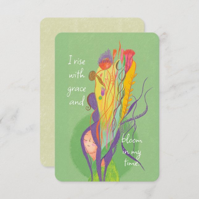 Rise in Bloom – Empowerment Affirmation personaliz Note Card (Front/Back)