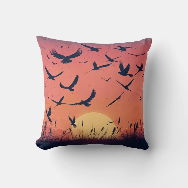 Rise in Silence Throw Pillow (Front)