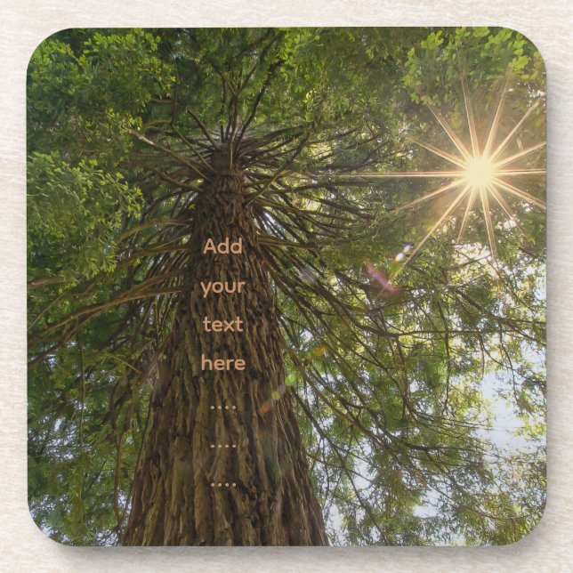 RISE Inspirational Photo of a Tree to the Sky Beverage Coaster (Front)