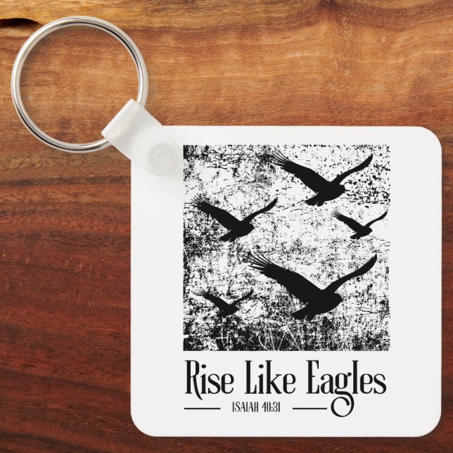 Rise Like Eagles – Isaiah 40:31 Keychain (Front)