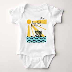 "Rise n' Shine! It's Fishn' Time!" Custom Baby Bodysuit