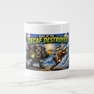 Rise of the Decaf Destroyer Coffee Superhero Comic Giant Coffee Mug