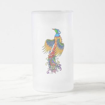 Rise Of The Phoenix Frosted Glass Beer Mug by ArtsofLove at Zazzle