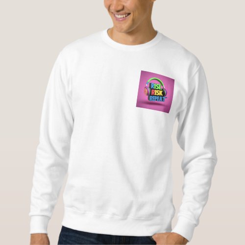 Rise Risk Repeat Vibrant 3D Logo for T_shirt Sweatshirt