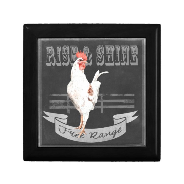 Rise & Shine Rooster Keepsake Box (Front)