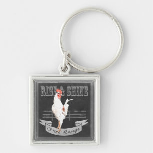 Rise & Shine Rooster Keychain