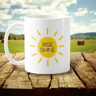 Rise & Shine Sun Yellow Happy Illustrated Coffee Mug