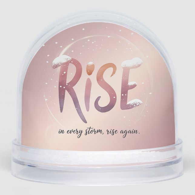 Rise Simple Modern Script 2 Photo Snow Globe – Cus (Front)