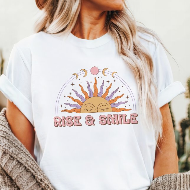 Rise & Smile Retro Boho Sun Tri-Blend Shirt (Creator Uploaded)