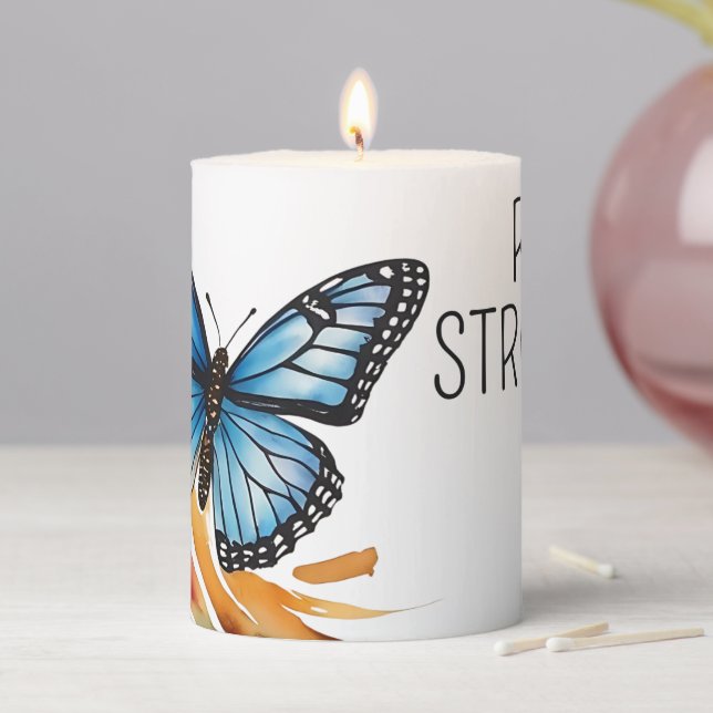Rise Stronger Themed Pillar Candle (In Situ)