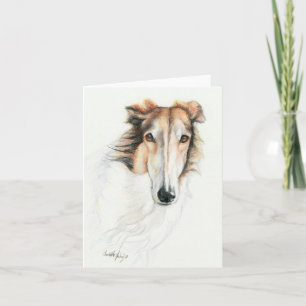 Rise the Borzoi Original Dog Art Note Card