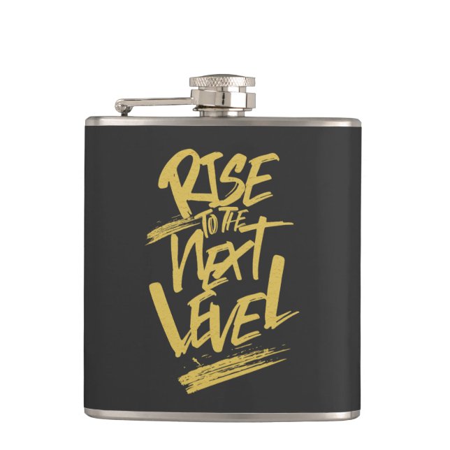 Rise To The Next Level Quote Motivation Flask (Front)