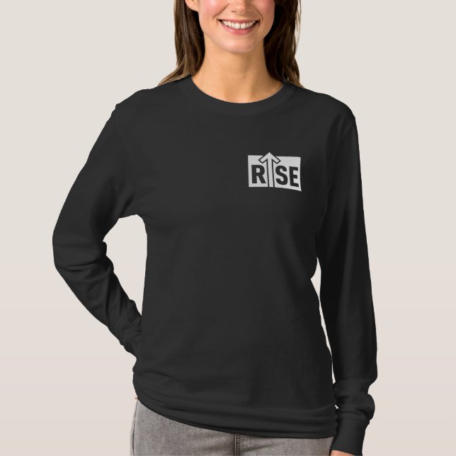 Rise Typographic Uplifting Clean Black Shirt (Front)