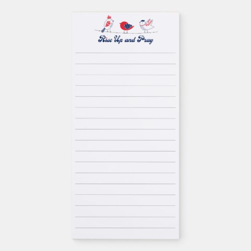 Rise Up and Pray Patriotic Birds Magnetic Notepad