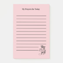 Rise Up and Pray Pink Prayer List Lined