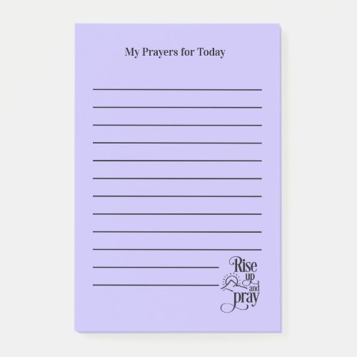 Rise Up and Pray Purple Prayer List Lined Post_it Notes