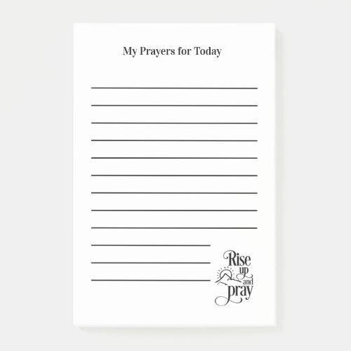 Rise Up and Pray White Prayer List Lined Post_it Notes