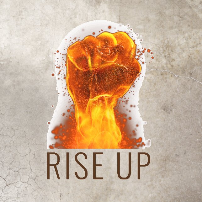 Rise Up Flaming Fist Custom Floor Decals (Insitu)