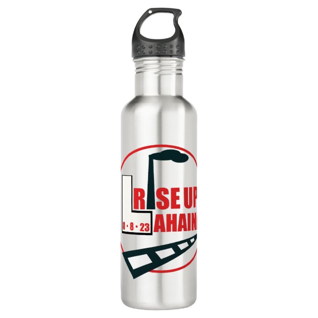 Rise Up Lahaina Iconic Landmarks Stainless Steel Water Bottle (Front)