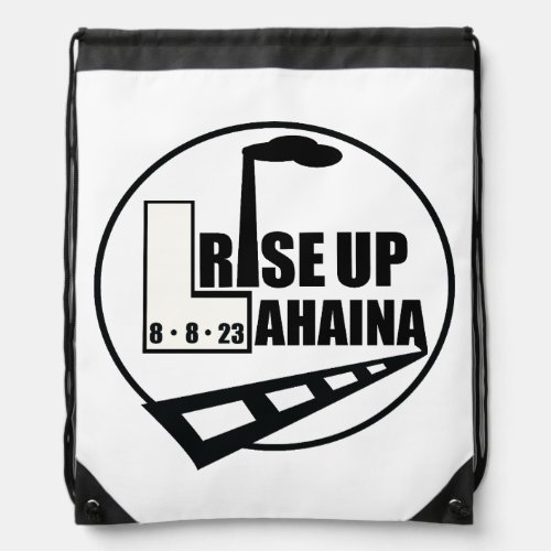 Rise Up Lahaina With Iconic City Landmarks  Drawstring Bag