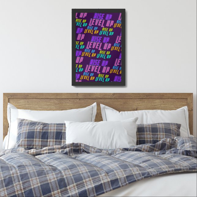 Rise Up Level Up Positive Quote Poster (Bedroom)