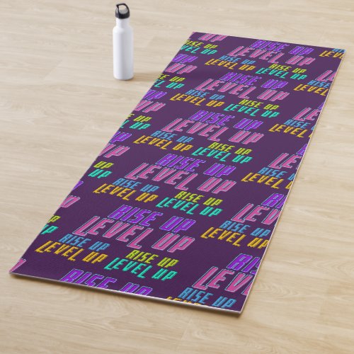 Rise Up Level Up Positive Quote Yoga Mat