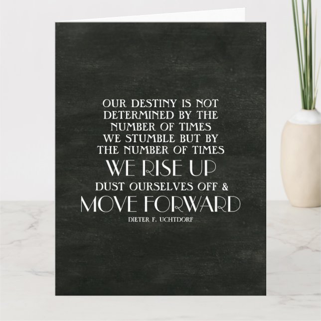 Rise Up & Move Forward Inspirational Quote  Card (Front)