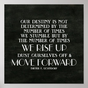 Rise Up & Move Forward Inspirational Quote Poster