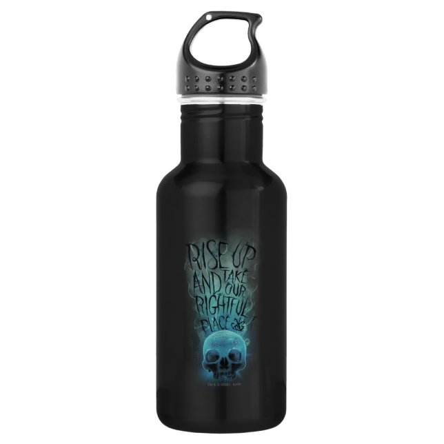 "Rise Up" Skull & Smoke Graphic Stainless Steel Water Bottle (Front)