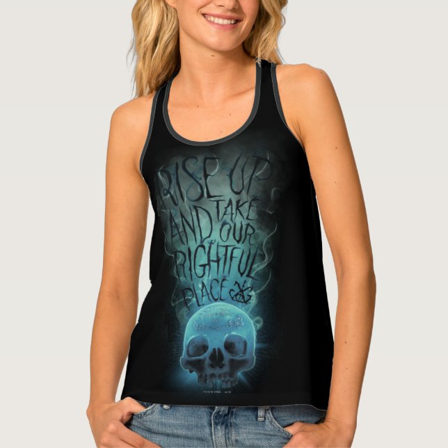 "Rise Up" Skull & Smoke Graphic Tank Top (Front)