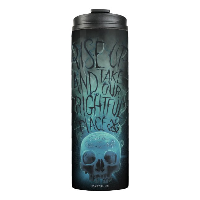 "Rise Up" Skull & Smoke Graphic Thermal Tumbler (Front)