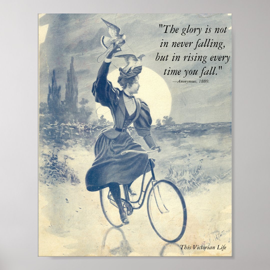 Rise when you fall Victorian quote Poster Zazzle