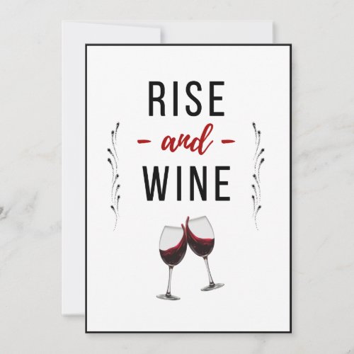 Rise  Wine Funny Elegant Mothers Day Typography  Holiday Card