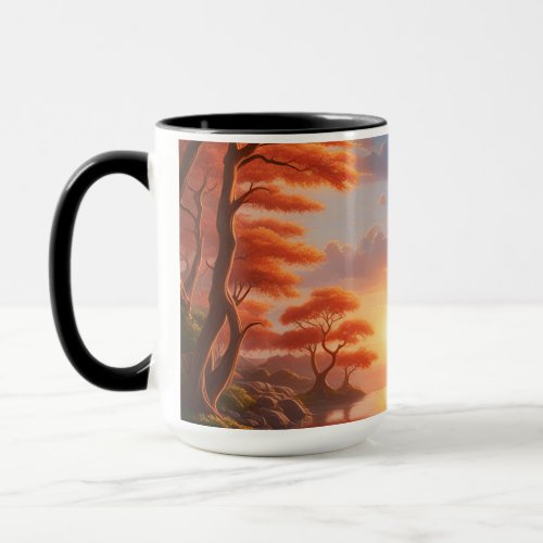 Rise with the sun set with satisfaction mug