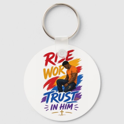 Rise Work Trust In Him Graphic Women's T-Shirt Keychain