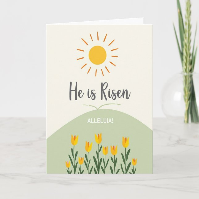 Risen Alleluia Spring Celebration Card (Front)