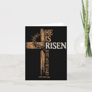 Risen as He Said Cross Christian Easter Matthew Card