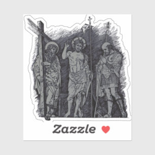 Risen Christ between Saints Andrew and Longinus Sticker