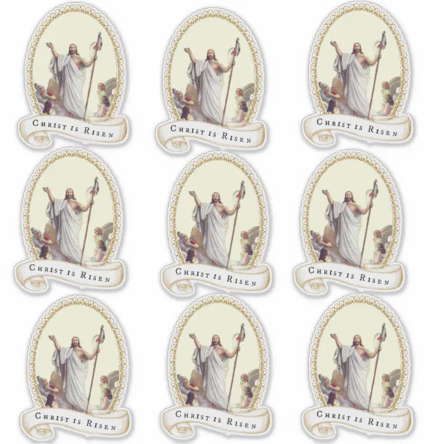 Risen Christ Easter Resurrection Religious Jesus Sticker | Zazzle