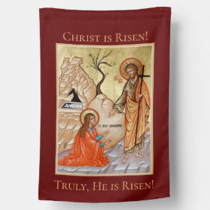 Risen Christ Icon Weatherproof House Flag