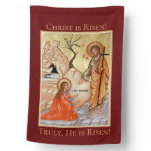 Risen Christ Icon Weatherproof House Flag