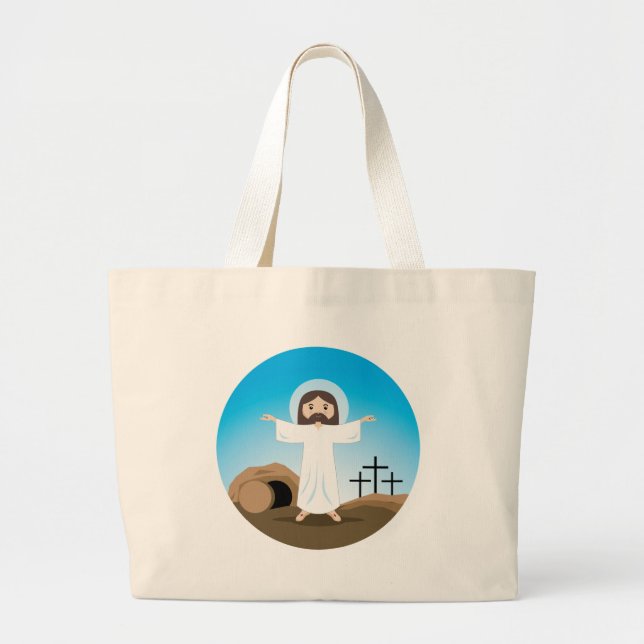 Risen Christ Large Tote Bag (Front)