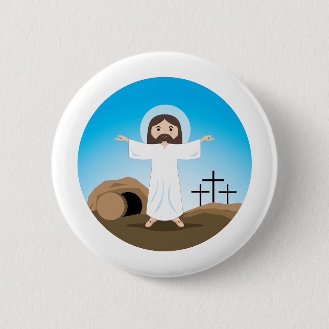 Risen Christ Pinback Button (Front)