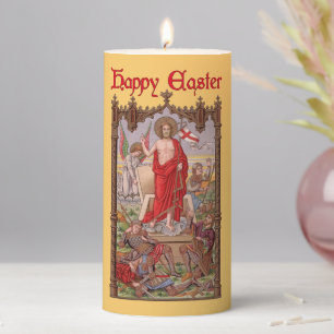 Risen Christ with Soldiers at the Tomb 3"x6" Pillar Candle