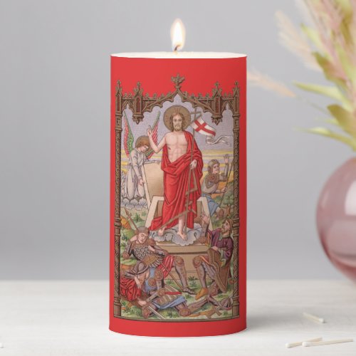 Risen Christ with Soldiers at the Tomb 3x6 Pillar Candle