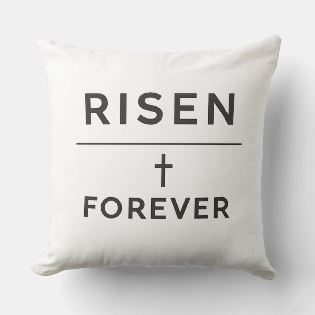 Risen + Forever Sticker  Throw Pillow (Front)