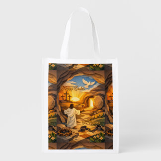 Risen Jesus Empty Tomb 3D Papercut Easter Tote Bag