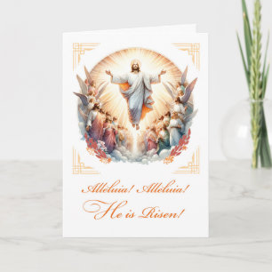 Risen Lord Radiant Resurrection Easter with Angels Card
